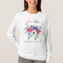 Elegant Democratisch Stem BLAUW Vrouwen Bloemen