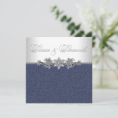 Elegant Denim and Diamonds Party Kaart (Staand voorkant)