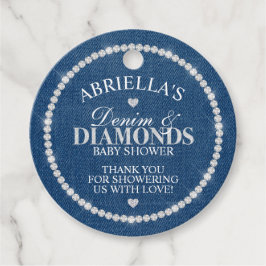 Elegant Denim en Diamonds Bedankjes Labels