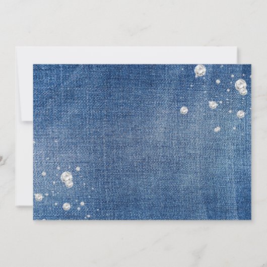 Elegant Denim en Diamonds Photo Invitation Kaart (Achterkant)