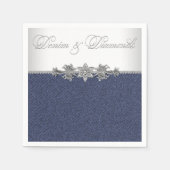 Elegant Denim en Diamonds Servetten (Voorkant)