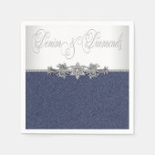 Elegant Denim en Diamonds Servetten (Voorkant)