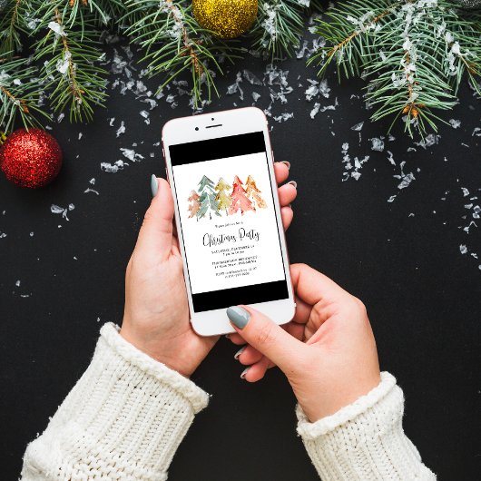 Elegant dennenboom kerstfeest kaart