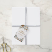 Elegant dennenboomgroen | Gouden kerst Cadeaulabel (Met Touw)