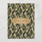 Elegant dennenboompatroon | rustiek bos briefkaart (Voorkant)