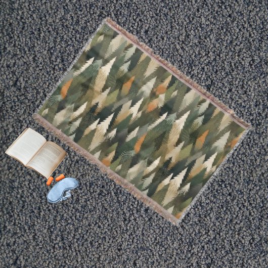 Elegant dennenboompatroon | rustiek bos deken