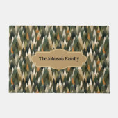 Elegant dennenboompatroon | rustiek bos deurmat (Voorkant)