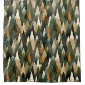 Elegant dennenboompatroon | rustiek bos douchegordijn (Voorkant)