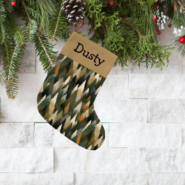 Elegant dennenboompatroon | rustiek bos kleine kerstsok