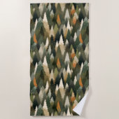 Elegant dennenboompatroon | rustiek bos strandlaken (Voorkant)