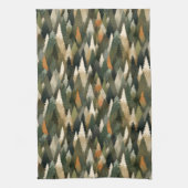 Elegant dennenboompatroon | rustiek bos theedoek (Verticaal)