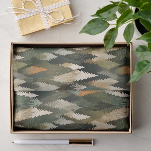 Elegant dennenboompatroon | rustiek bos tissuepapier (Geschenk)