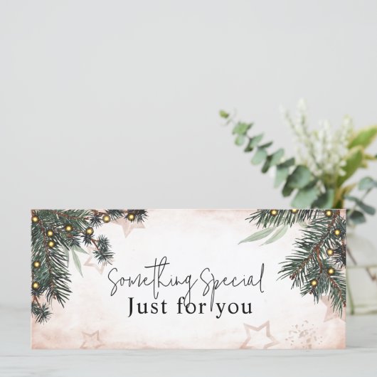 Elegant dennencadeaubon |  (Staand voorkant)