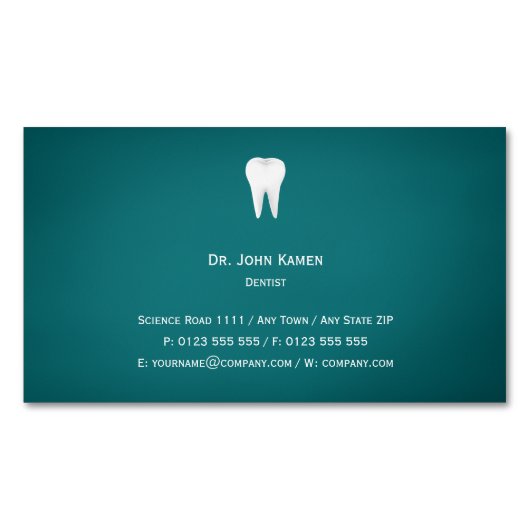 Elegant Dental Aqua Visitekaartje Magnetisch Visitekaartje (Voorkant)