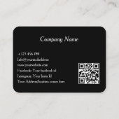 Elegant Dental Clinic Black Dentist QR Code Visitekaartje (Achterkant)