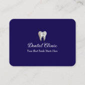 Elegant Dental Clinic Navy Blue Dentist QR Code  Visitekaartje (Voorkant)