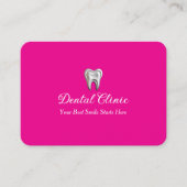 Elegant Dental Clinic Pink Dentist QR Code  Visitekaartje (Voorkant)