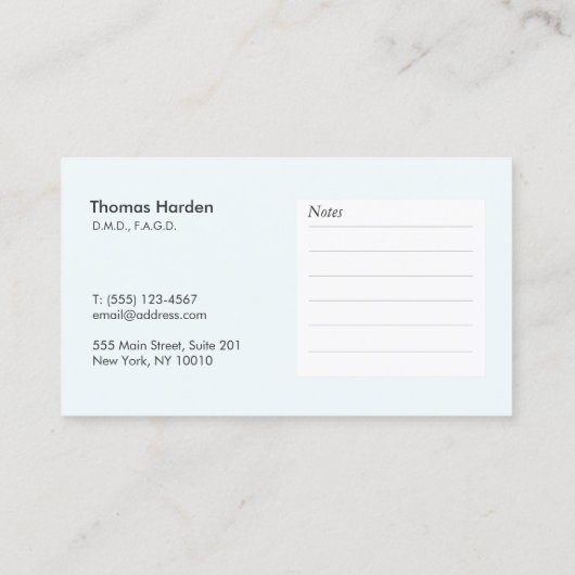 Elegant Dentist Kantoor Appointinder Afsprakenkaartje (Achterkant)