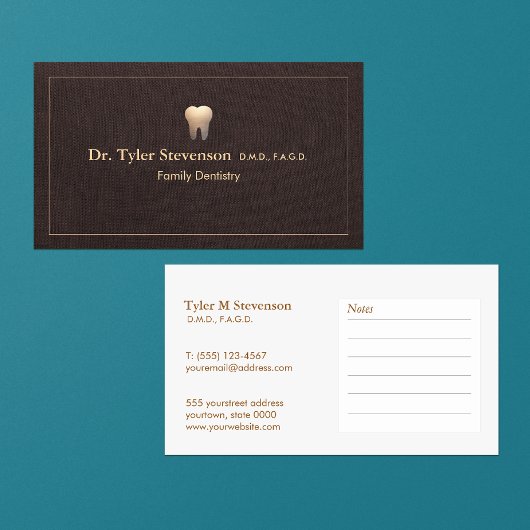 Elegant Dentist Tooth Logo Kantoor Benoeming Afsprakenkaartje