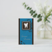 Elegant Dentist Visitekaartje Blue Molar Tooth (Staand voorkant)