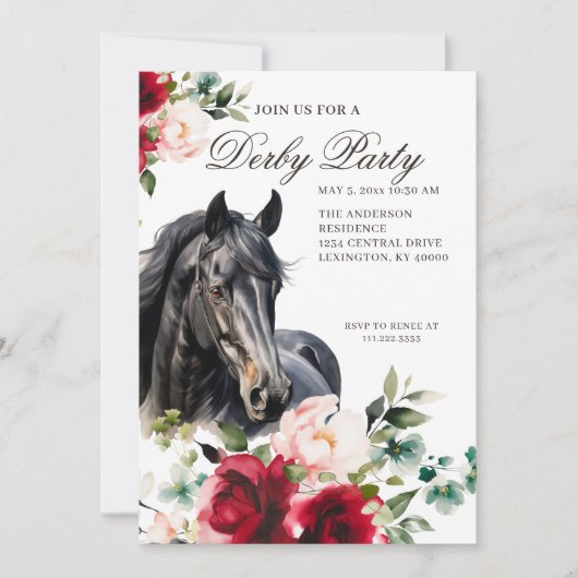 Elegant Derby Feest Kaart (Voorkant)