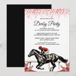 Elegant  Derby Horse Racing Party Invitation 2026 Kaart