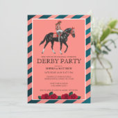 Elegant Derby Party Invitation with Horse Artt Kaart (Staand voorkant)
