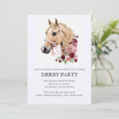 Elegant Derby Party Invitation with Horse Illustra Kaart (Staand voorkant)