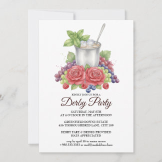 Elegant Derby Party Mint Julep Invitation Kaart