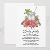 Elegant Derby Party Mint Julep Invitation Kaart (Voorkant / Achterkant)