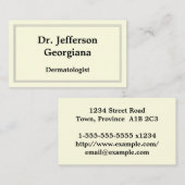 Elegant Dermatologist Visitekaartje (Voorkant / Achterkant)