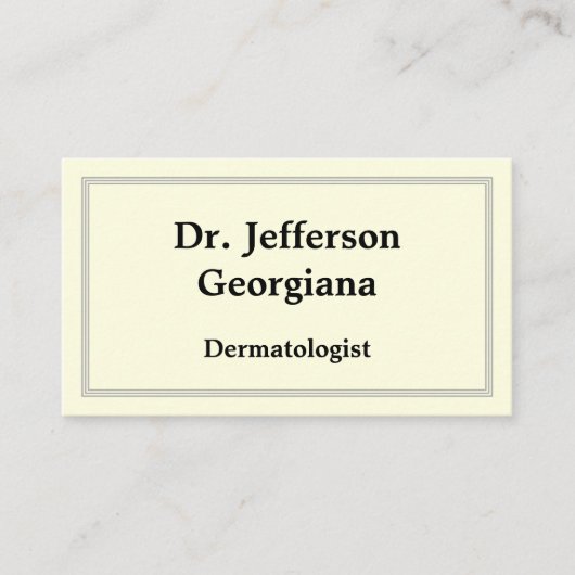 Elegant Dermatologist Visitekaartje (Voorkant)