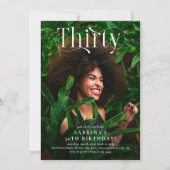 Elegant dertig foto 30ste verjaardagsfeest kaart (Voorkant)