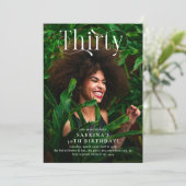 Elegant dertig foto 30ste verjaardagsfeest kaart (Staand voorkant)