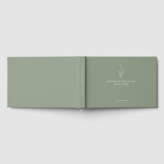 Elegant Desert | Cactus Green Wedding Gastenboek (Volledig)
