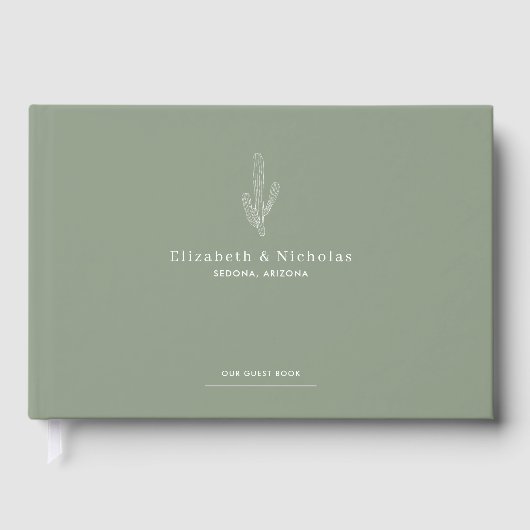 Elegant Desert | Cactus Green Wedding Gastenboek (Voorkant)