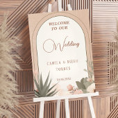 Elegant Desert Flowers Botanical Wedding Sign Poster