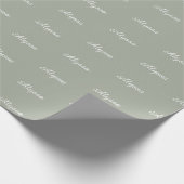 Elegant Desert Sage aangepaste scriptnaam tekst ch Cadeaupapier (Hoek)