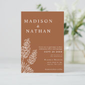 Elegant Desert Yucca Flower Terracotta Wedding Kaart (Staand voorkant)