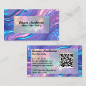 Elegant Design And Light Purple Iridescent  Visitekaartje (Voorkant / Achterkant)