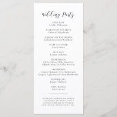 Elegant design bruiloft programmakaart (Achterkant)