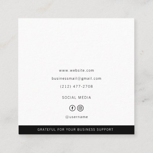 Elegant Design Custom Logo Exclusieve oorbellen Contactkaartje (Achterkant)