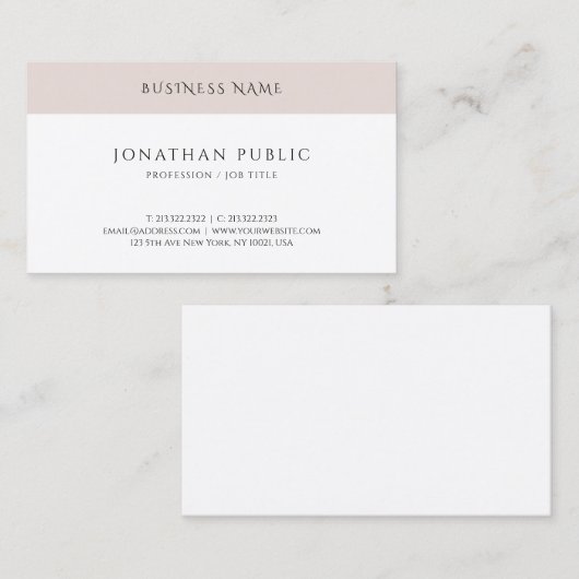 Elegant design — Eenvoudige Sjabloon — Professiona Visitekaartje (Voorkant / Achterkant)