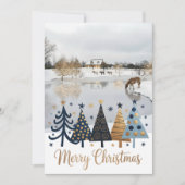 Elegant Design featuring a tranquil winter scene Feestdagenkaart (Voorkant)