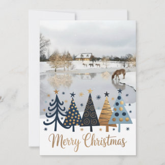 Elegant Design featuring a tranquil winter scene Feestdagenkaart