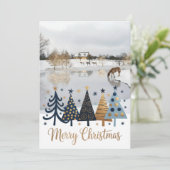 Elegant Design featuring a tranquil winter scene Feestdagenkaart (Staand voorkant)