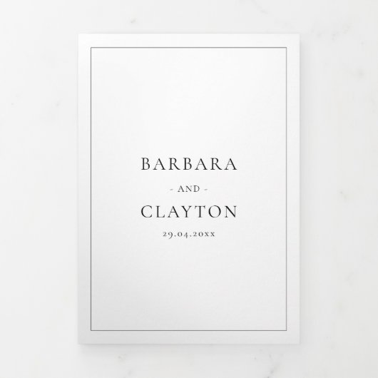 Elegant design foto bruiloft drieluik uitnodiging (Cover)