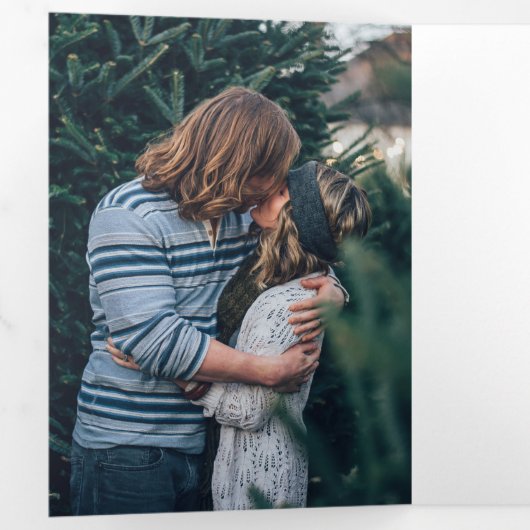 Elegant design foto bruiloft drieluik uitnodiging (Binnenzijde eerst)