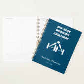 Elegant design gewichten zeevaartblauwe training planner (Display)