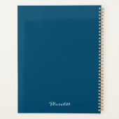 Elegant design gewichten zeevaartblauwe training planner (Achterkant)